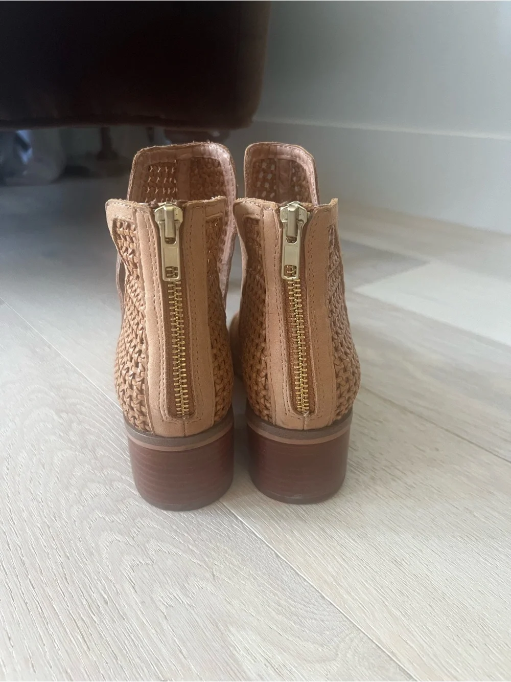 Steve Madden Woven Tan Ankle Booties